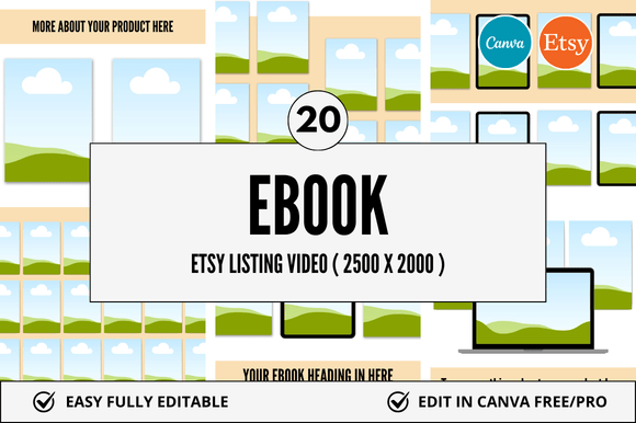 20 Ebook Etsy Video Mockup