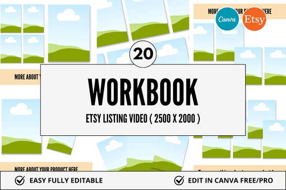 20 Workbook Etsy Video Mockup
