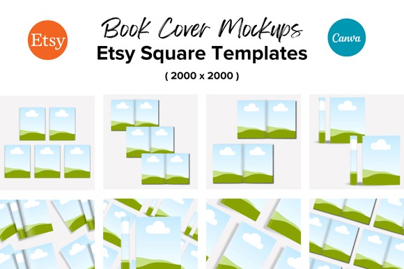 30 Book Cover Etsy Mockups