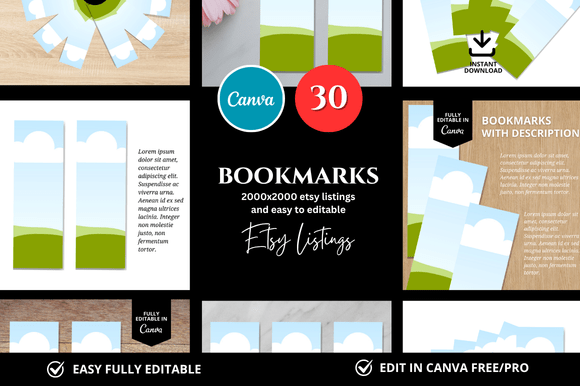 30 Bookmark Etsy Mockup