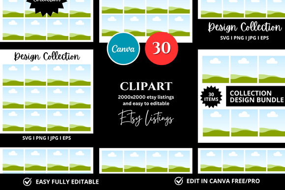 30 Clipart Etsy Mockup