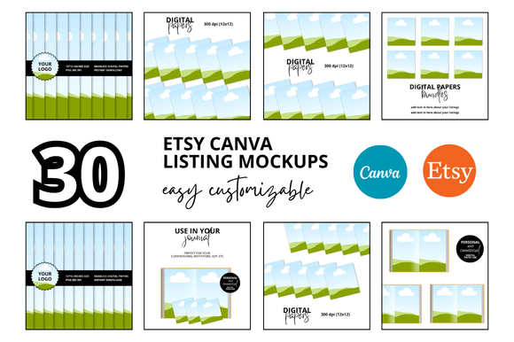 30 Journal Pages Etsy Mockups Templates