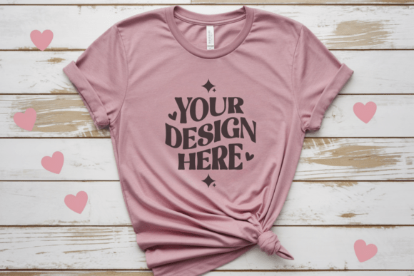 BC3001 Valentine Flat Lay T-Shirt Mockup