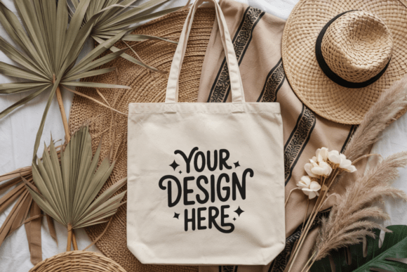 Boho Tote Bag Mockup & Tote Bag Mockup 43