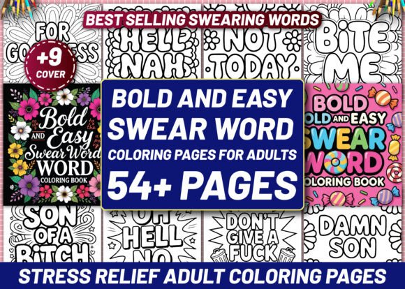 Bold and Easy Swear Word Coloring Book