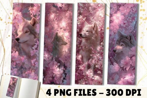 Cherry Blossom Wolf Floral Bookmark: A Thoughtful Blend of Nature, Symbolism, and Practical Design