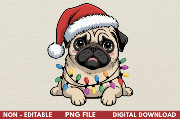 Christmas Pug Illustration PNG Clipart: A Practical Creative Asset for Diverse Design Workflows