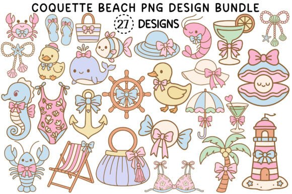 Coquette Beach PNG Design Bundle
