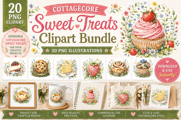 Cottagecore Sweet Treats Clipart