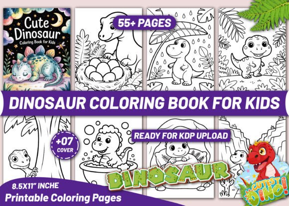 Cute Dinosaur Coloring Book for Kids