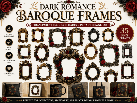Dark Romance Baroque Frames