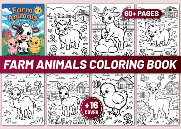 Farm Animals Coloring Book for Kids
