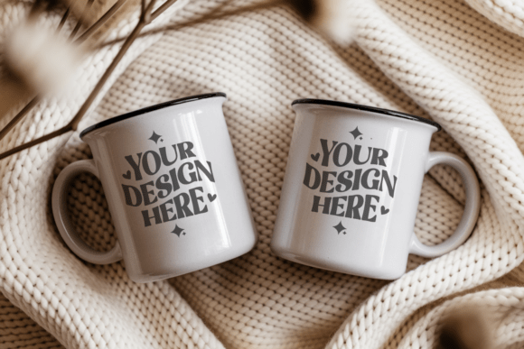 Front Back Two Mug Coffee Cup Mockup 30