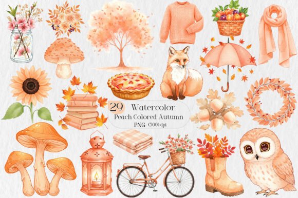 Peach Colored Autumn Clipart