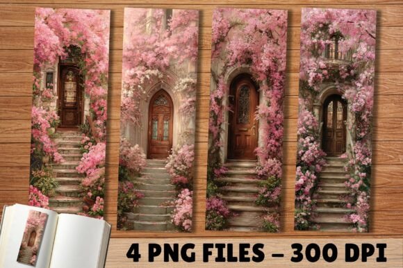 Pink Bougainvillea Floral Arch Bookmark: A Versatile Digital Design for Readers, Creators & Small Businesses