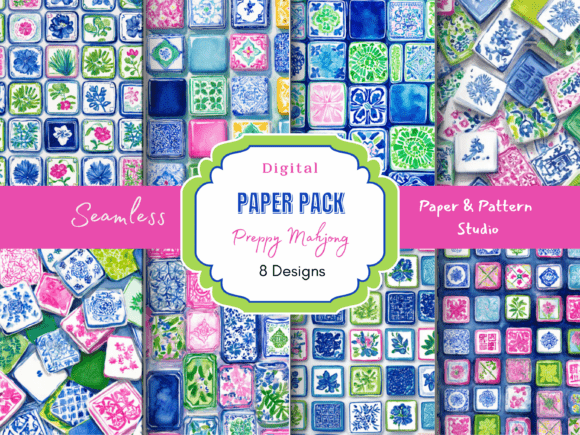 Preppy Mahjong Seamless Paper: Vibrant, Versatile Design Magic for Makers