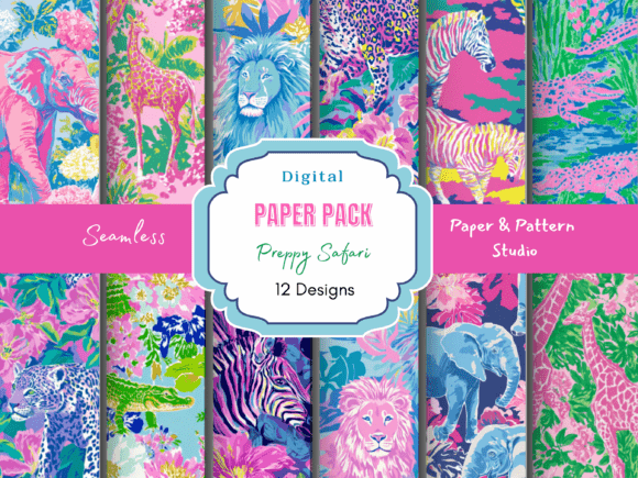 Preppy Safari Seamless Pattern: Bold Resort Style Meets Practical Design Flexibility