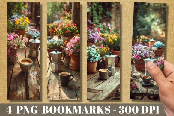 Rustic Garden Coffee Moka Pot Bookmark