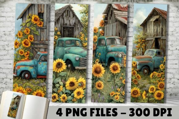 Rustic Teal Truck Sunflower Bookmarks: Thoughtful, Print-Ready Bookmarks for Real Life