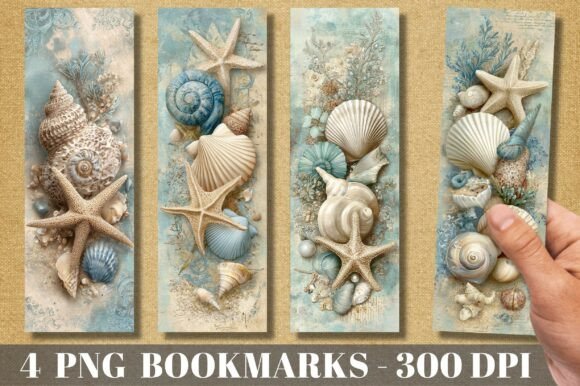 Vintage Coastal Shell Starfish Bookmark