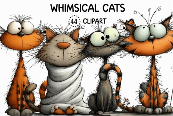 Whimsical Cats Clipart Bundle: A Practical Creative Resource for Diverse Real-World Applications