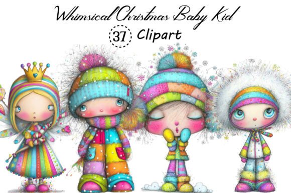Whimsical Christmas Baby Kid Clipart: Creative Freedom, Instant Access, Real-World Use