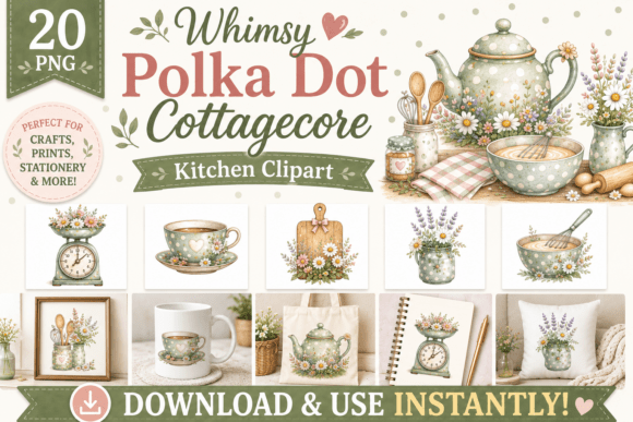 Whimsy Polka Dot Cottagecore Kitchen